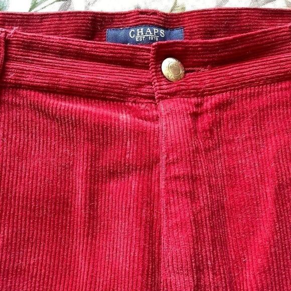 𝅺chaps CORDUROY DEEP RED WOMAN PANTS SIZE US 14​ - Picture 9 of 10